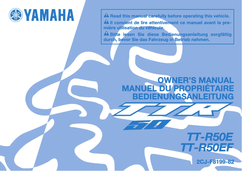 Page 1 de la notice Manuel utilisateur Yamaha TTR50 (2015)