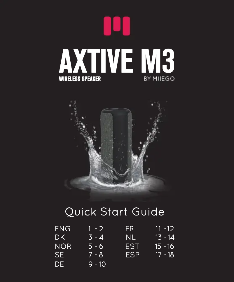 Page 1 de la notice Manuel utilisateur Miiego AXTIVE M3