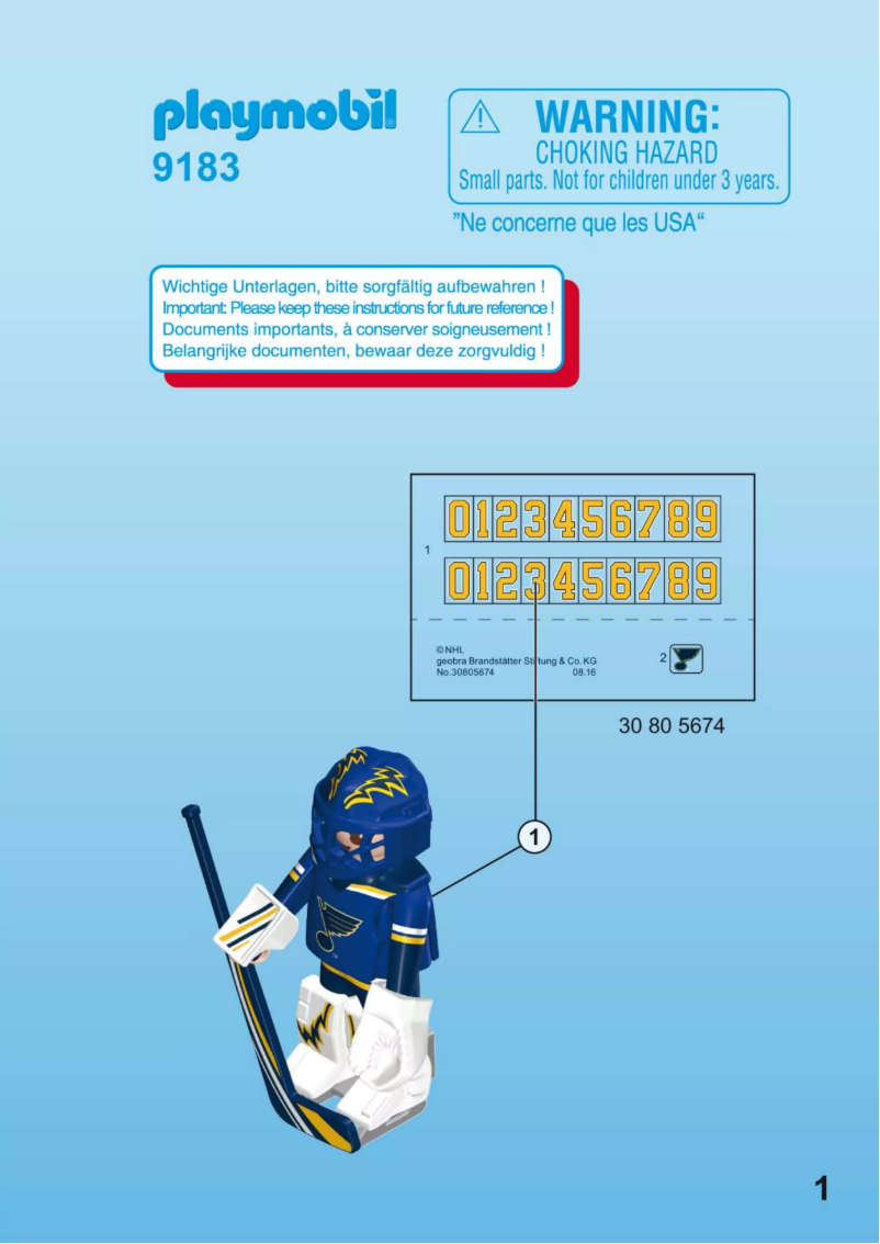 Page 1 de la notice Manuel utilisateur Playmobil 9183