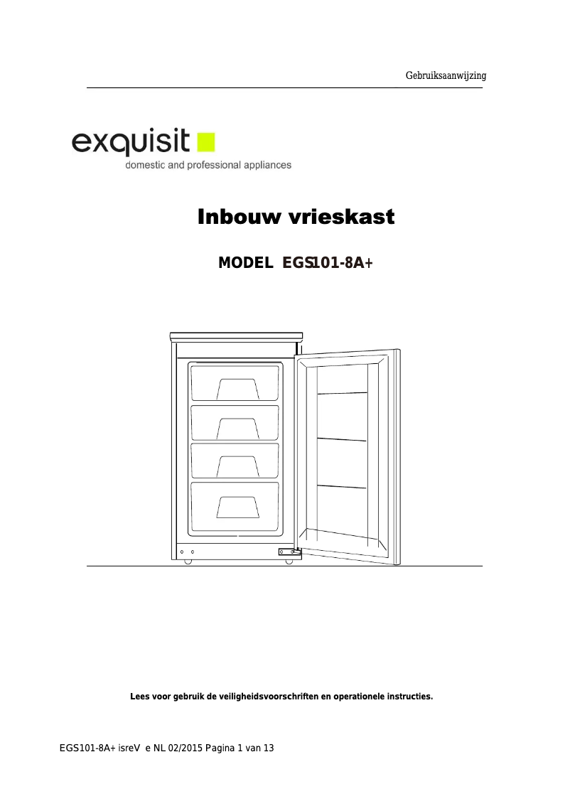 Page n°1 - Manuel utilisateur Exquisit EGS 101-8A+