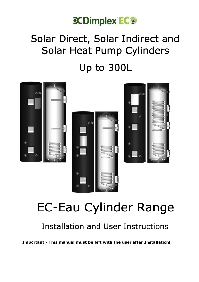Page 1 de la notice Manuel utilisateur Dimplex ECSd300ST-580