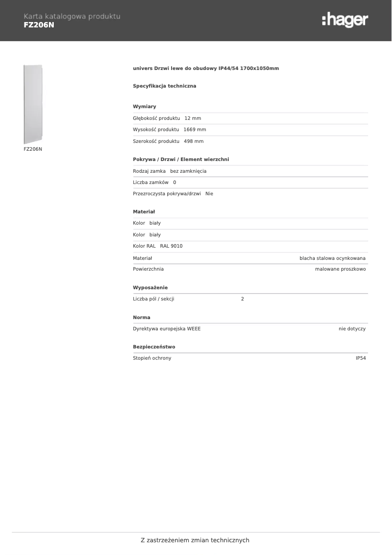 Page n°1 - Manuel utilisateur Hager FZ206N