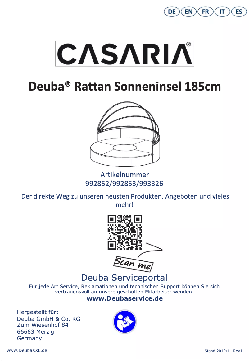 Image de la première page du manuel de l'appareil Deuba