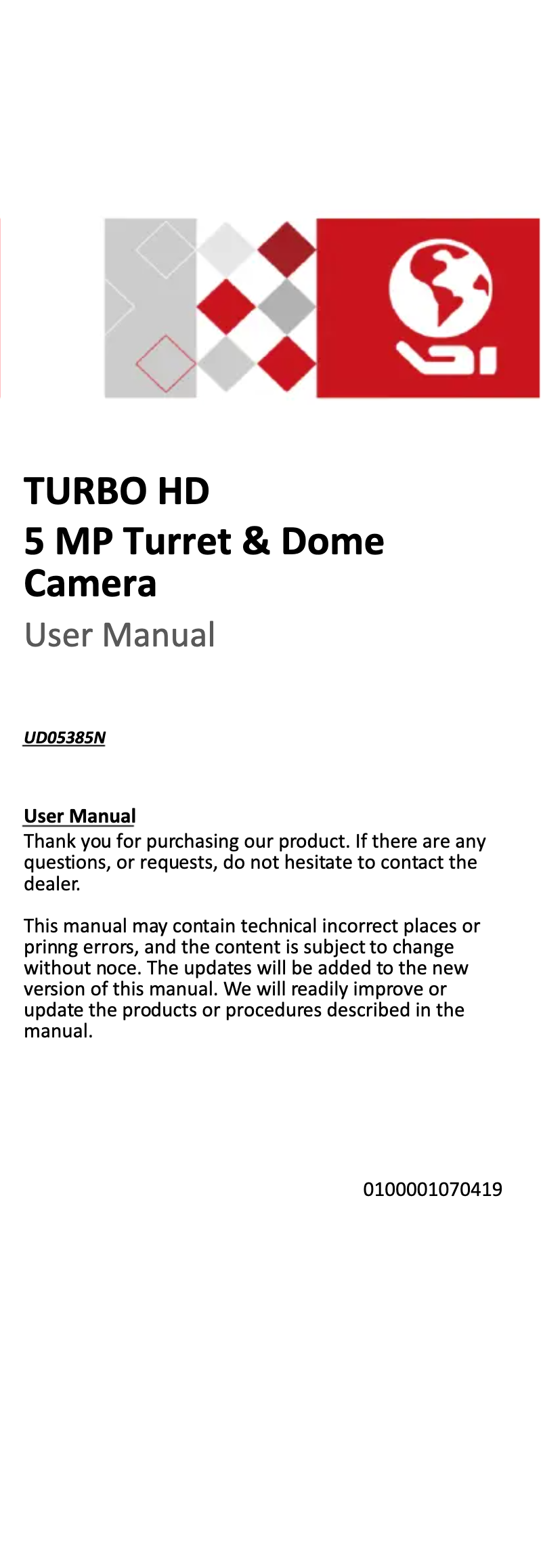 Page 1 de la notice Manuel utilisateur LTS CMHD7352-28