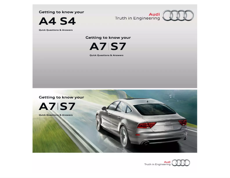 Page 1 de la notice Manuel utilisateur Audi A7 (2013)