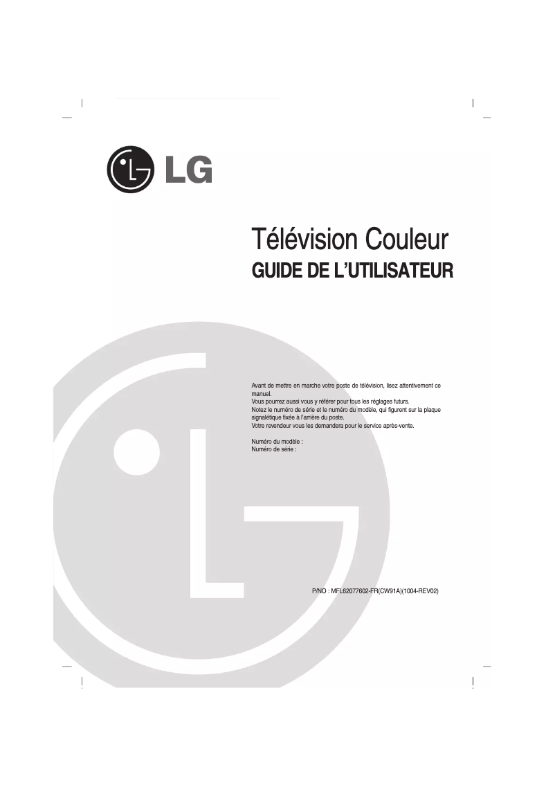 Page 1 de la notice Manuel utilisateur LG 29SA2RLX