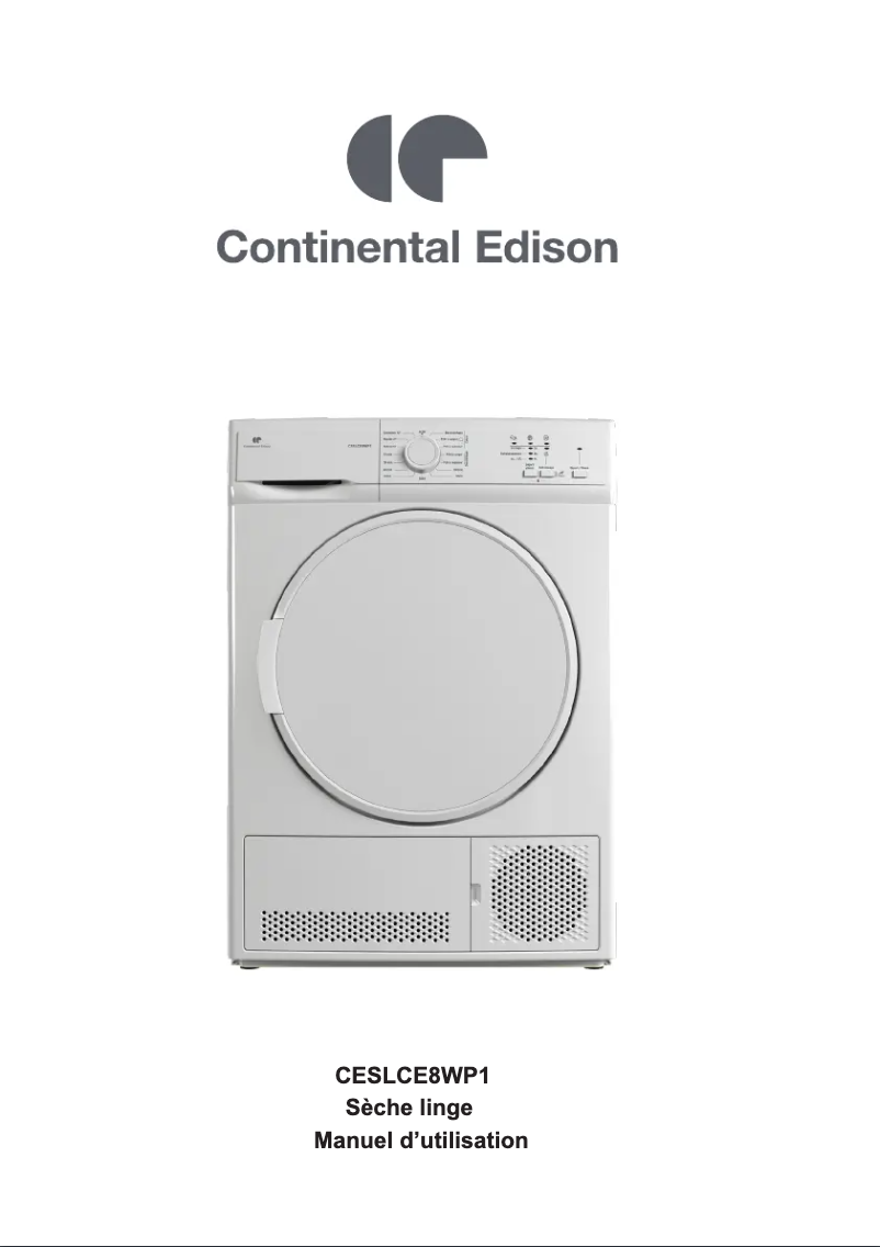 Page 1 de la notice Manuel utilisateur Continental Edison CESLCE8WP1