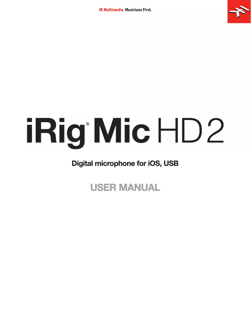 Image de la première page du manuel de l'appareil iRig Mic HD 2