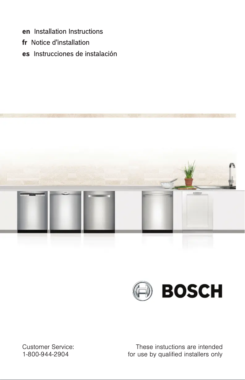 Page n°1 - Instructions / montage Bosch SHP865ZD5N