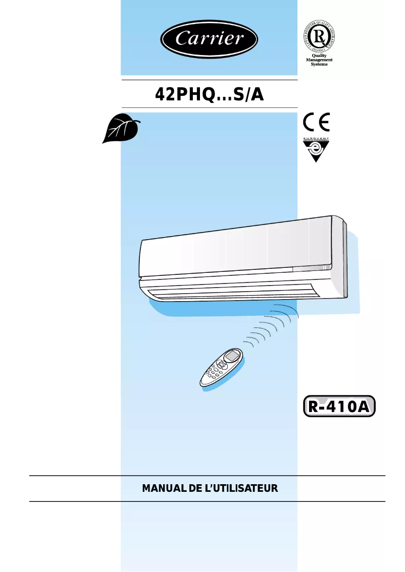 Page n°1 - Manuel utilisateur Carrier 42PHQ018