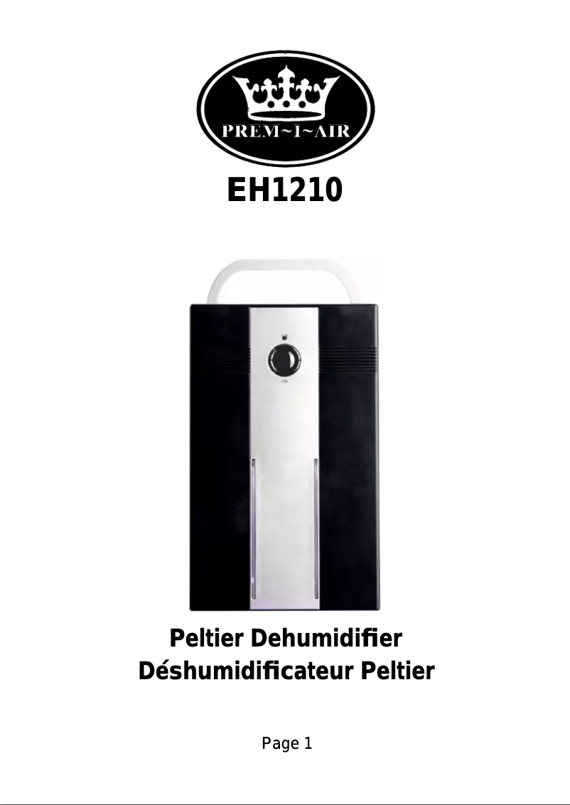 Page 1 of the manual User Manual Prem-I-Air EH1210