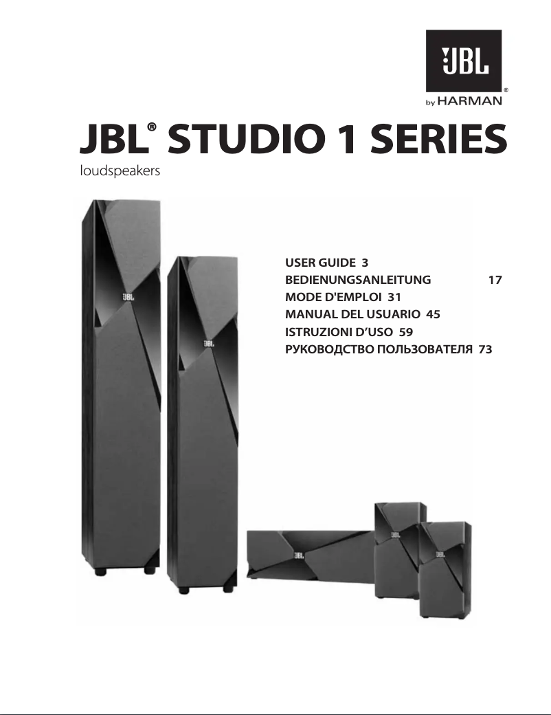 Page n°1 - Manuel utilisateur JBL Studio L890