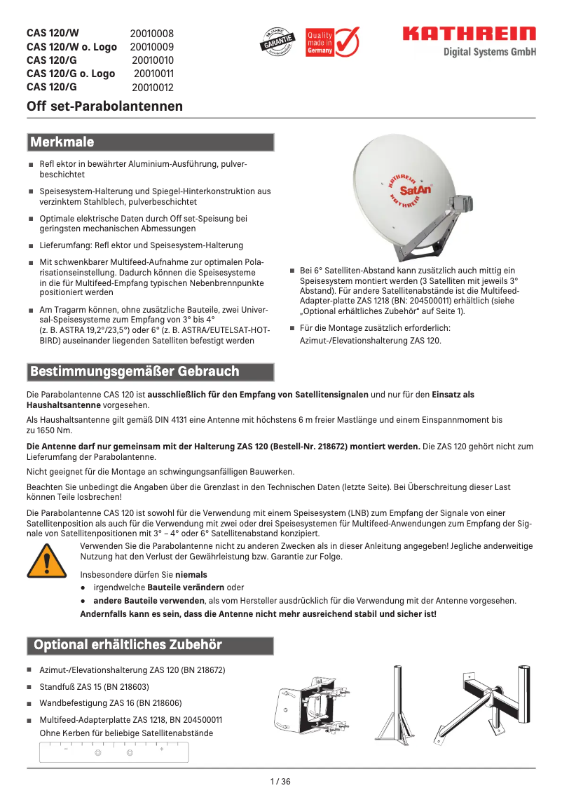 Image de la première page du manuel de l'appareil CAS 120/R