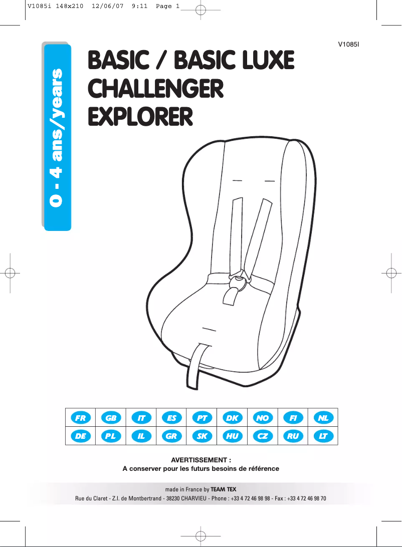 Page 1 de la notice Manuel utilisateur Osann Challenger
