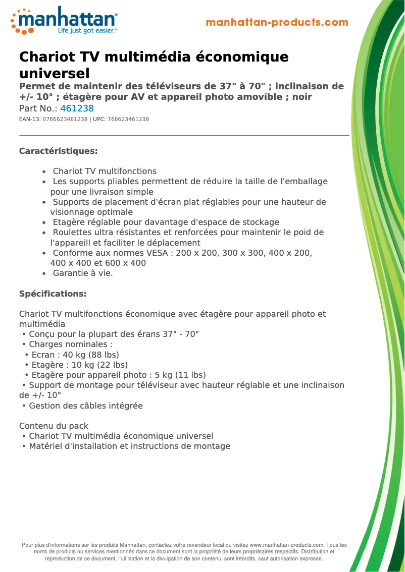 Page n°1 - Fiche technique Manhattan 461238