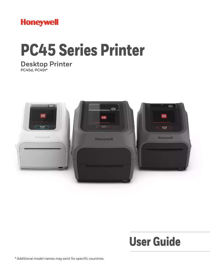 Page 1 de la notice Manuel utilisateur Honeywell PC45d
