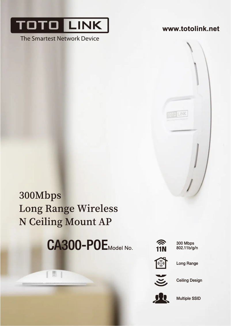 Page 1 de la notice Manuel utilisateur Totolink CA300-PoE