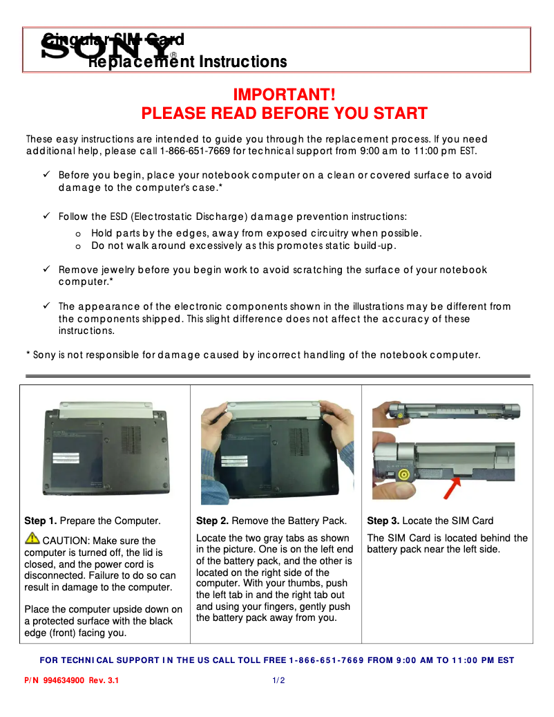 Image de la première page du manuel de l'appareil Vaio VGN-T37GP