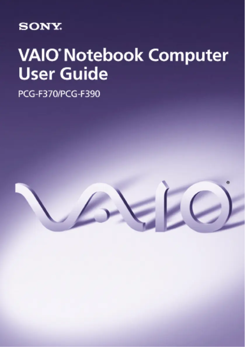 Image de la première page du manuel de l'appareil Vaio PCG-F390