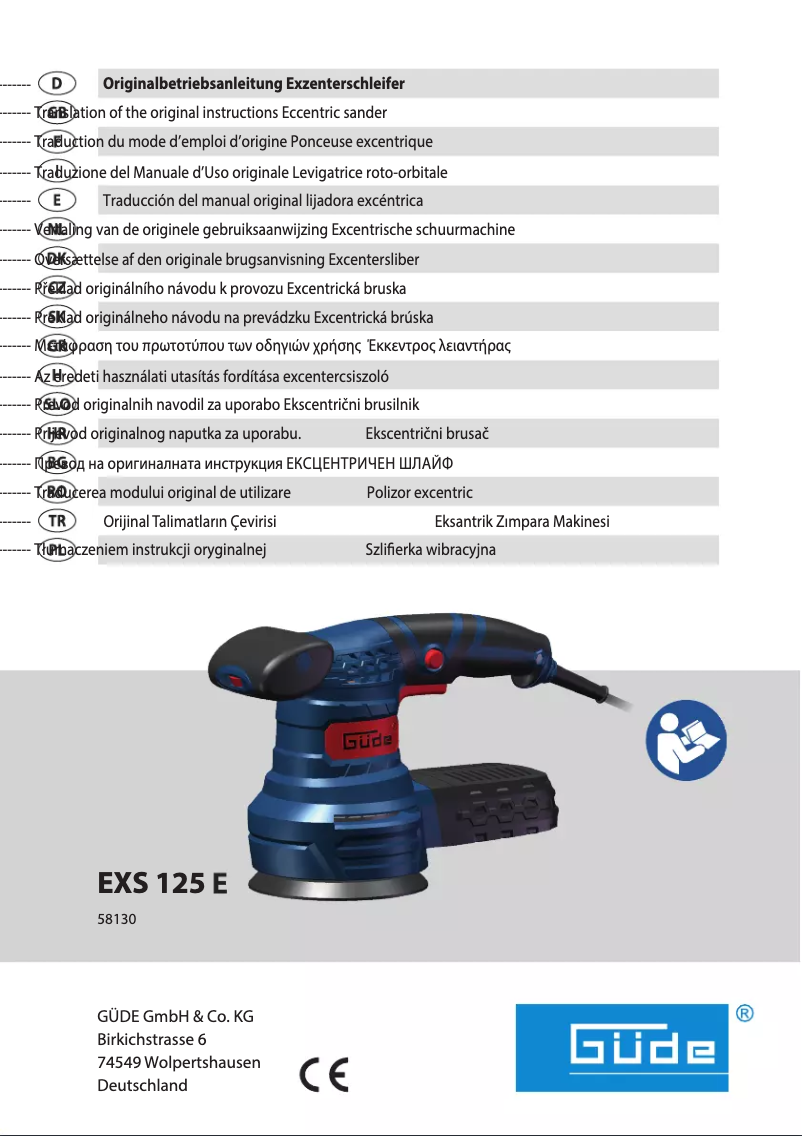 Page n°1 - Manuel utilisateur Güde XS 125 E
