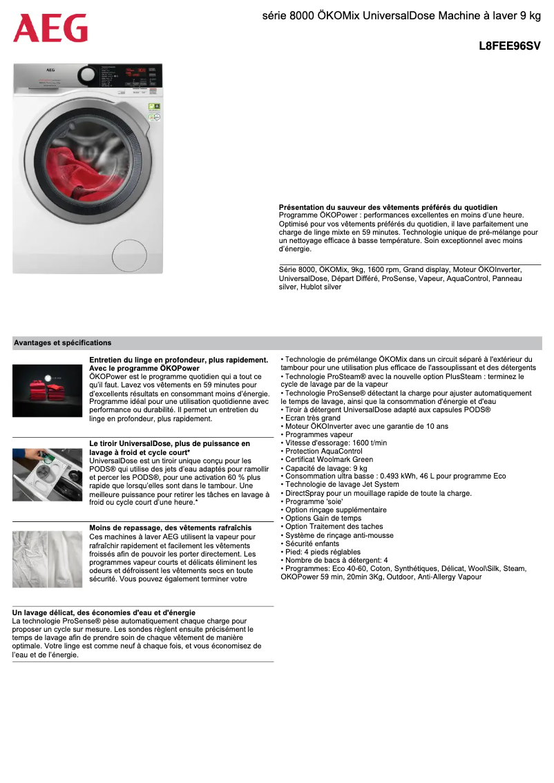 Imagen de la primera página del manual del dispositivo L8FEE96SV