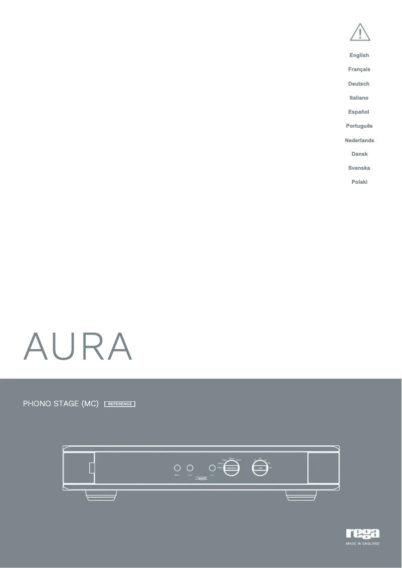 Page 1 de la notice Manuel utilisateur Rega Aura MC