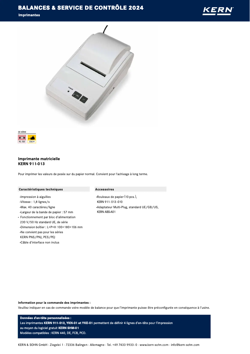 Page n°1 - Brochure Kern 911-013