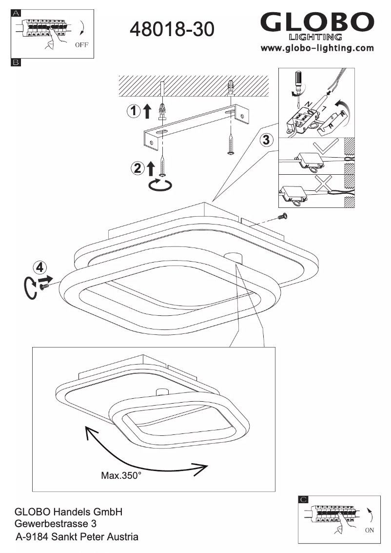 Page n°1 - Manuel utilisateur Globo 48018-30