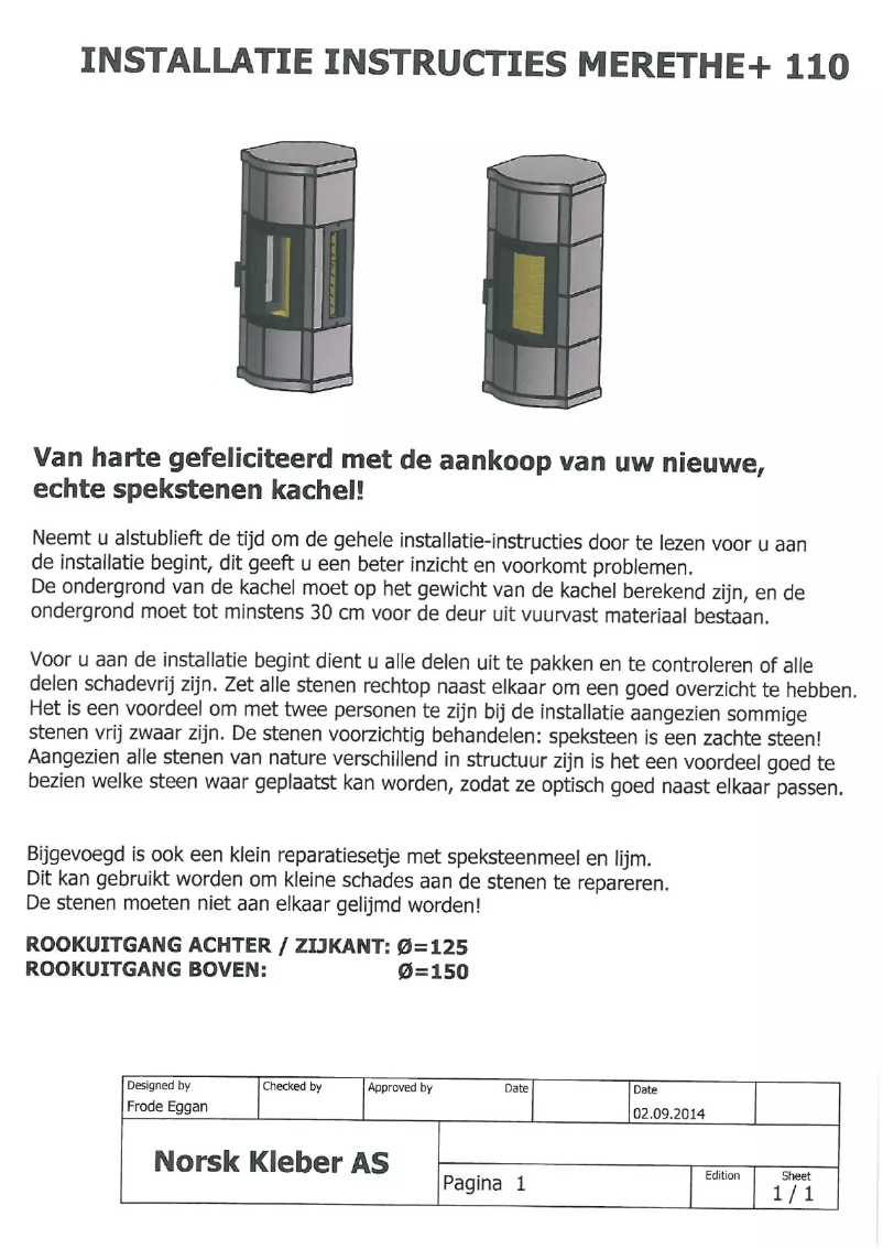 Page n°1 - Manuel utilisateur Norsk Kleber Merethe + 110