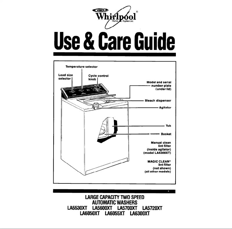 Page 1 de la notice Manuel utilisateur Whirlpool LA5600XT