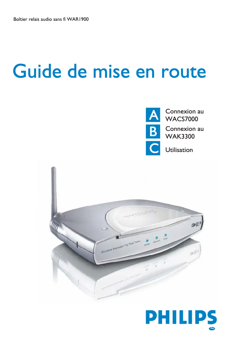 Page n°1 - Manuel utilisateur Philips WAR1900