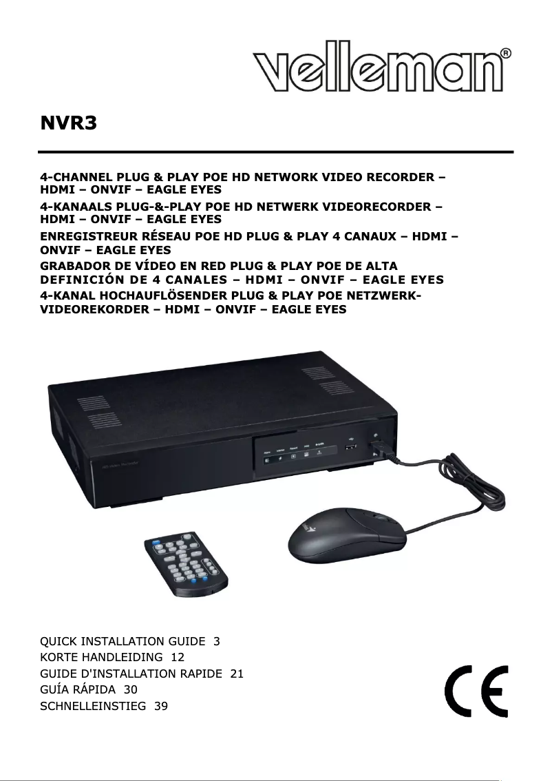 Page 1 de la notice Manuel utilisateur AVtech NVR3