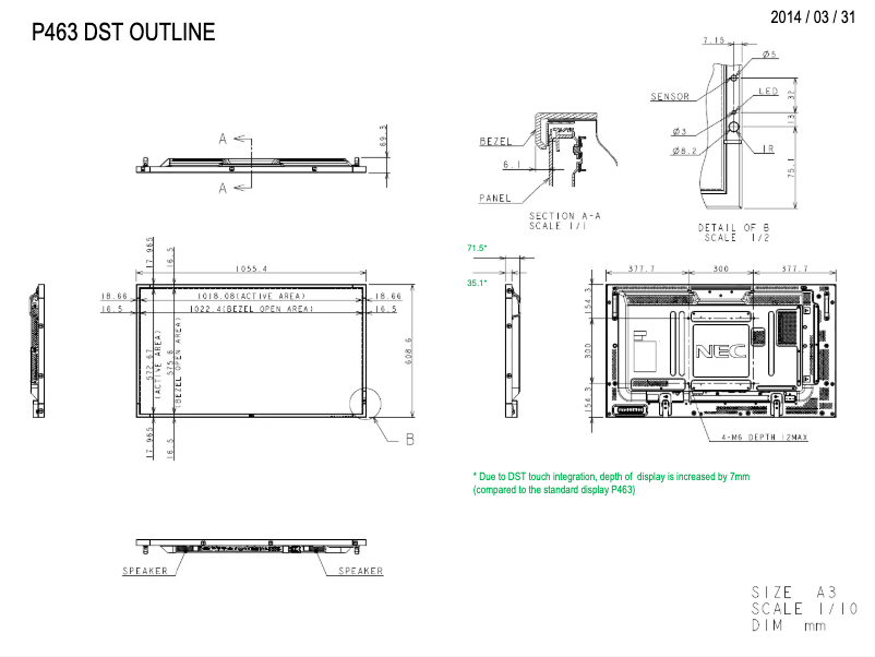Imagen de la primera página del manual del dispositivo MultiSync P463 DST