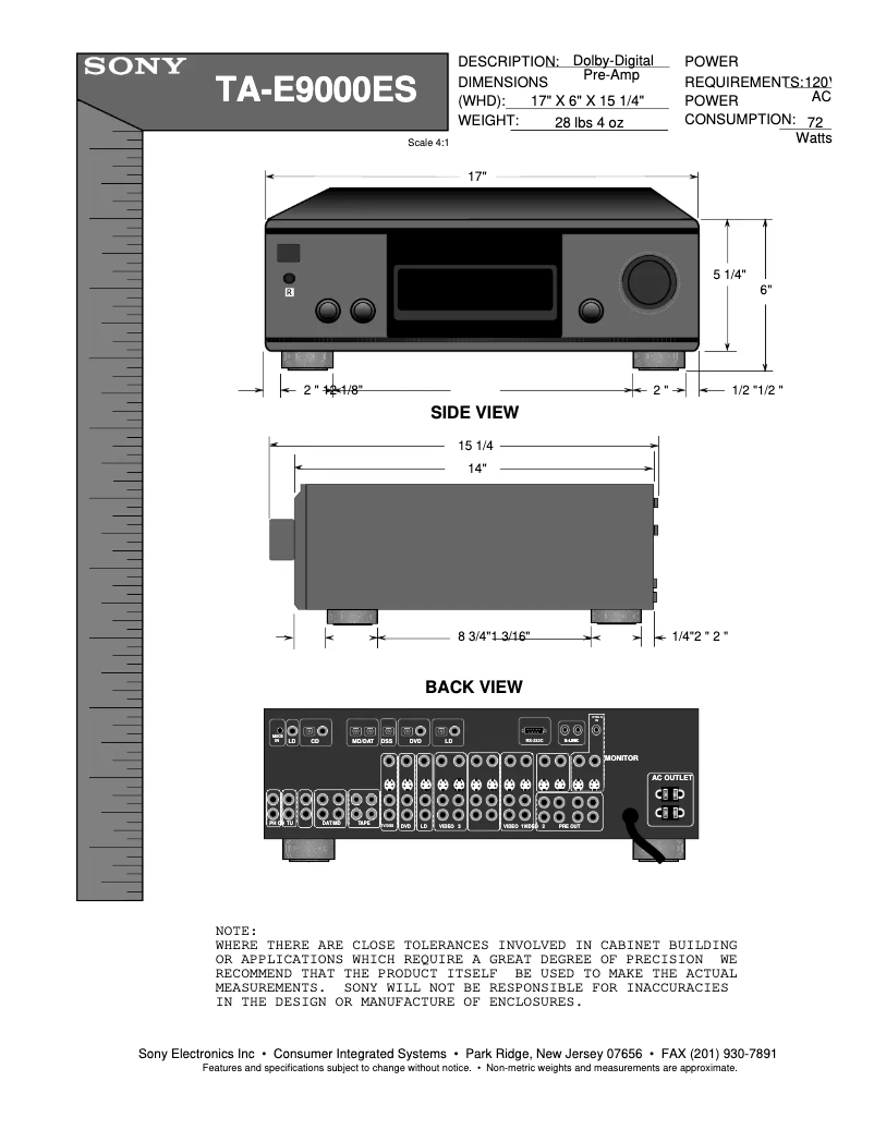 Página 1 del manual Guía de instalación Sony TA-E9000ES