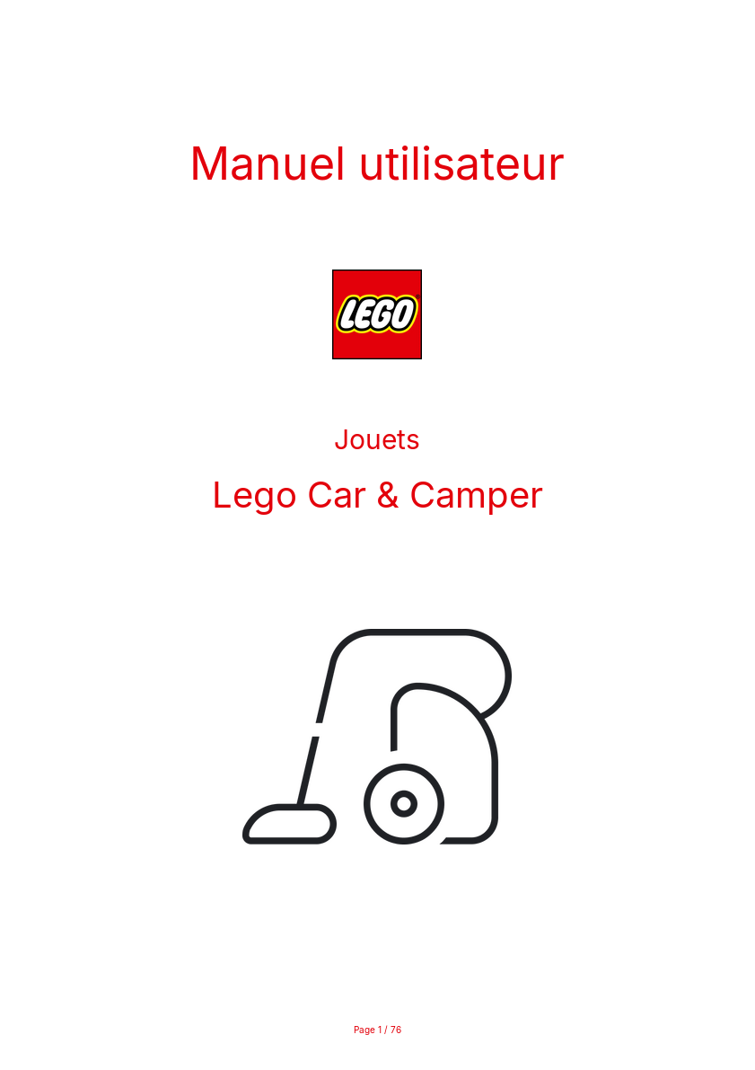 Page n°1 - Manuel utilisateur Lego Car & Camper