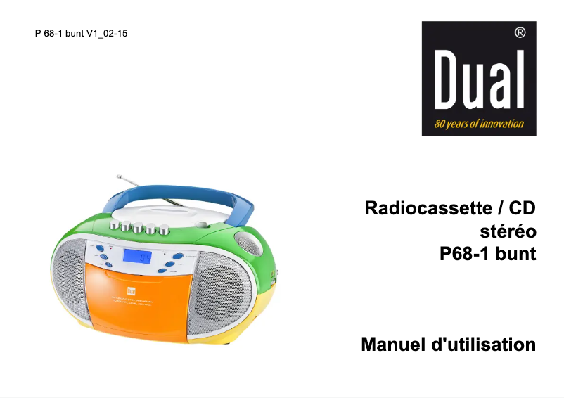Page 1 de la notice Manuel utilisateur Dual P 68-1 Bunt