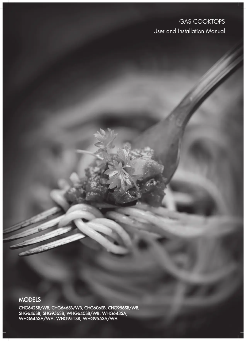 Page 1 de la notice Manuel utilisateur Westinghouse CHG646WB