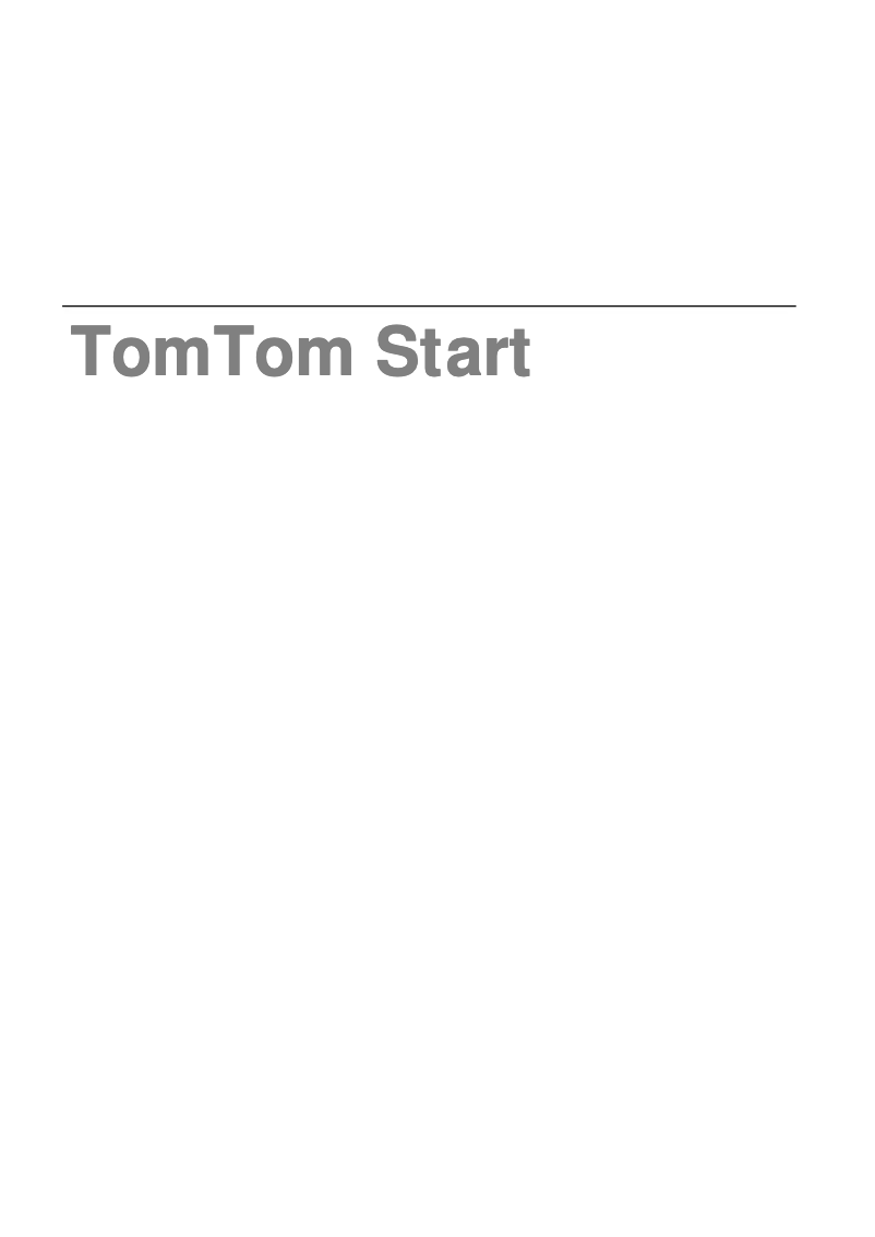 Page n°1 - Manuel utilisateur TomTom Start