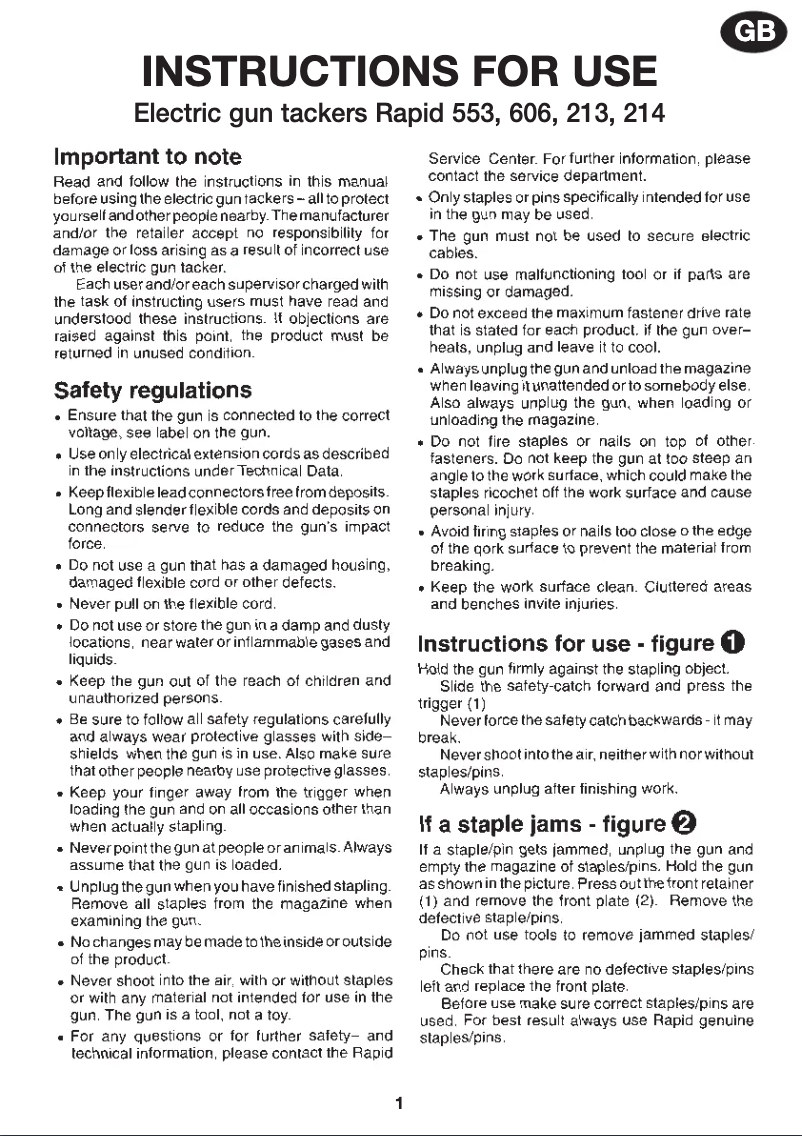Page 1 of the manual User Manual Rapid PRO R214