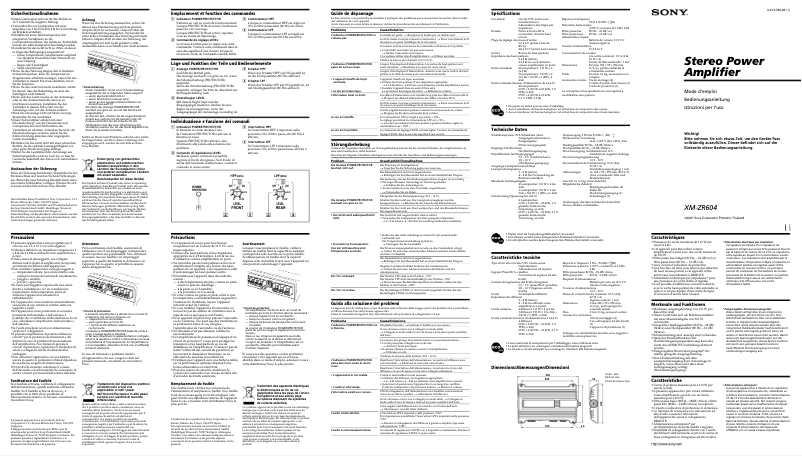 Page 1 de la notice Manuel utilisateur Sony XM-ZR604