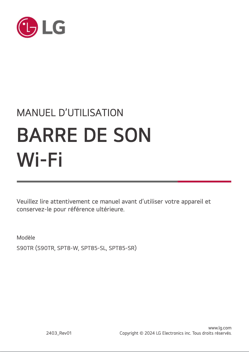 Page n°1 - Manuel utilisateur LG S90TR