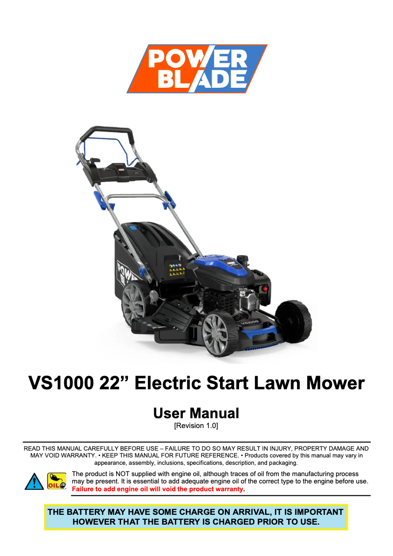 Página 1 del manual Manual de usuario Powerblade VS1000
