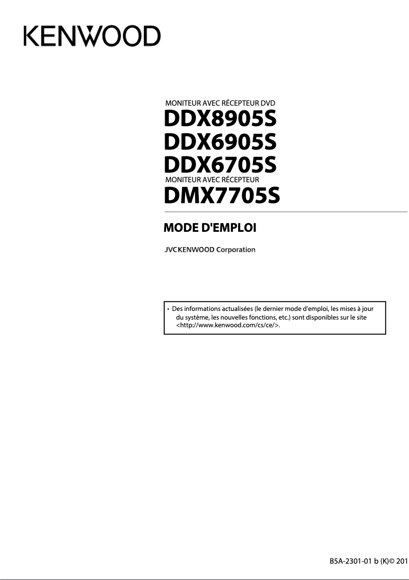 Page n°1 - Manuel utilisateur Kenwood DDX6705S