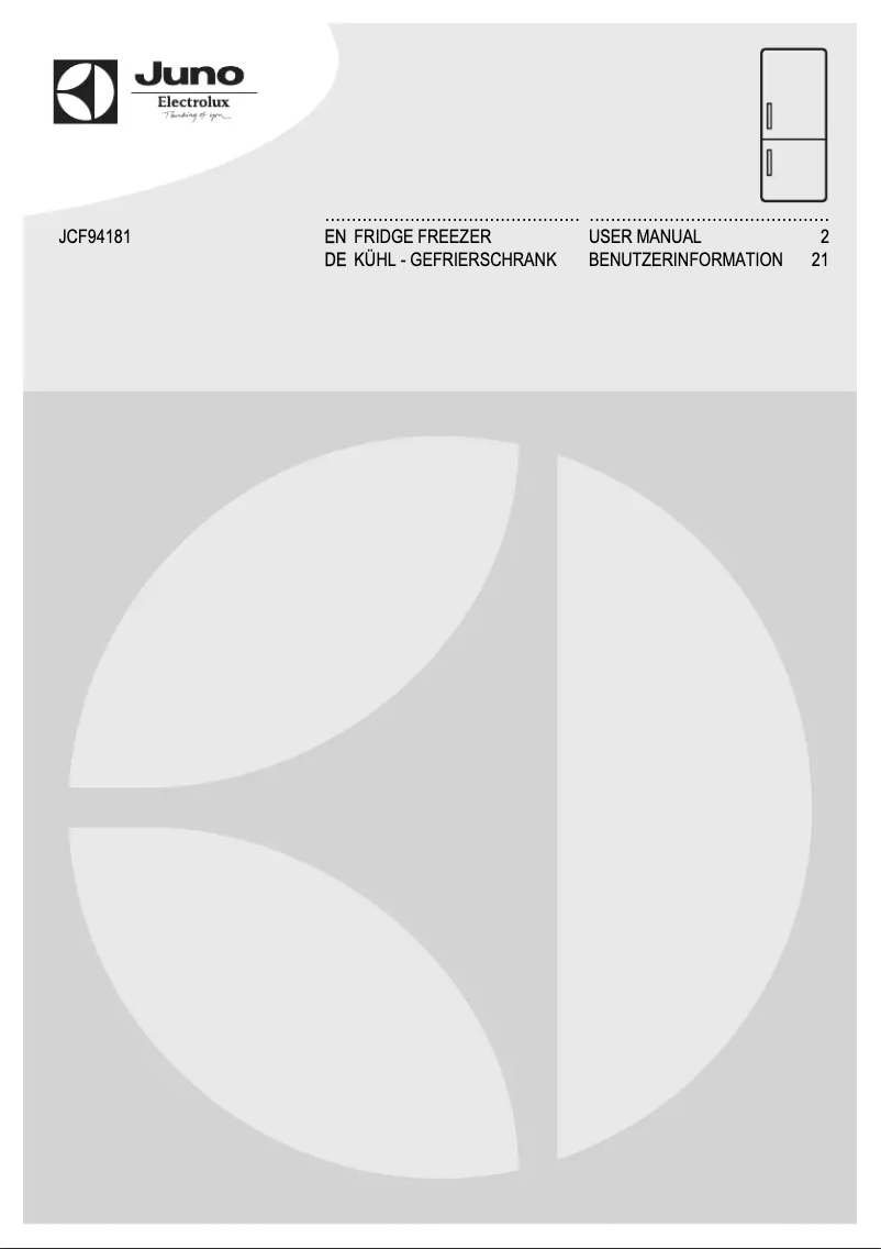 Page n°1 - Manuel utilisateur Juno Electrolux JCF94181