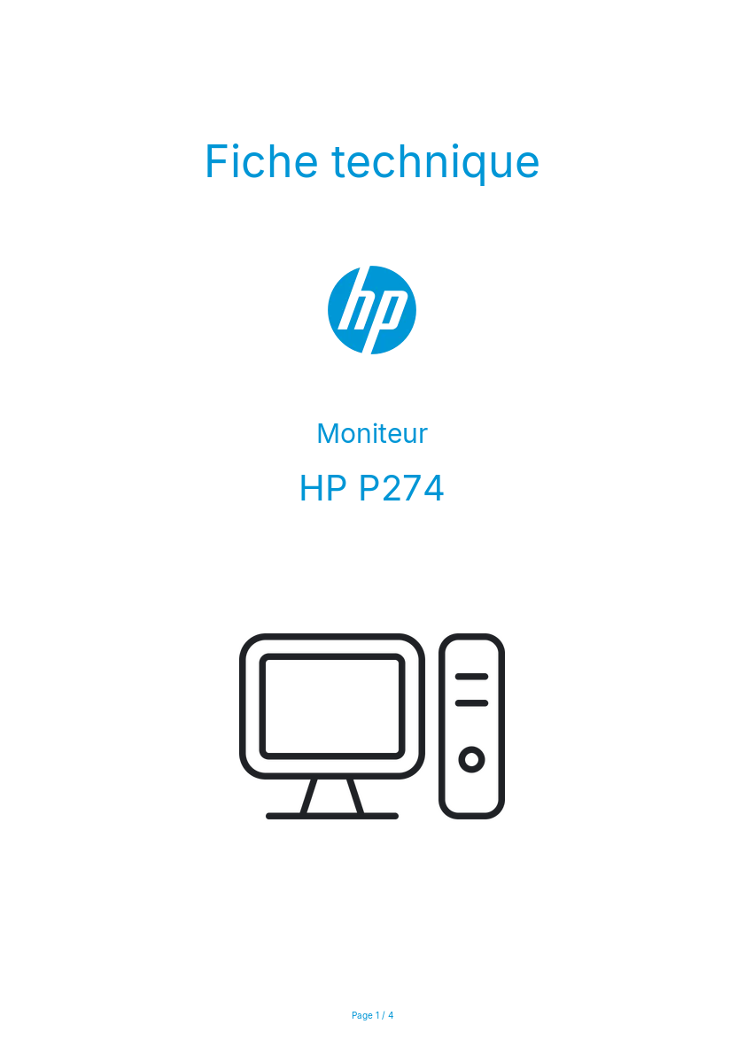 Image de la première page du manuel de l'appareil P274