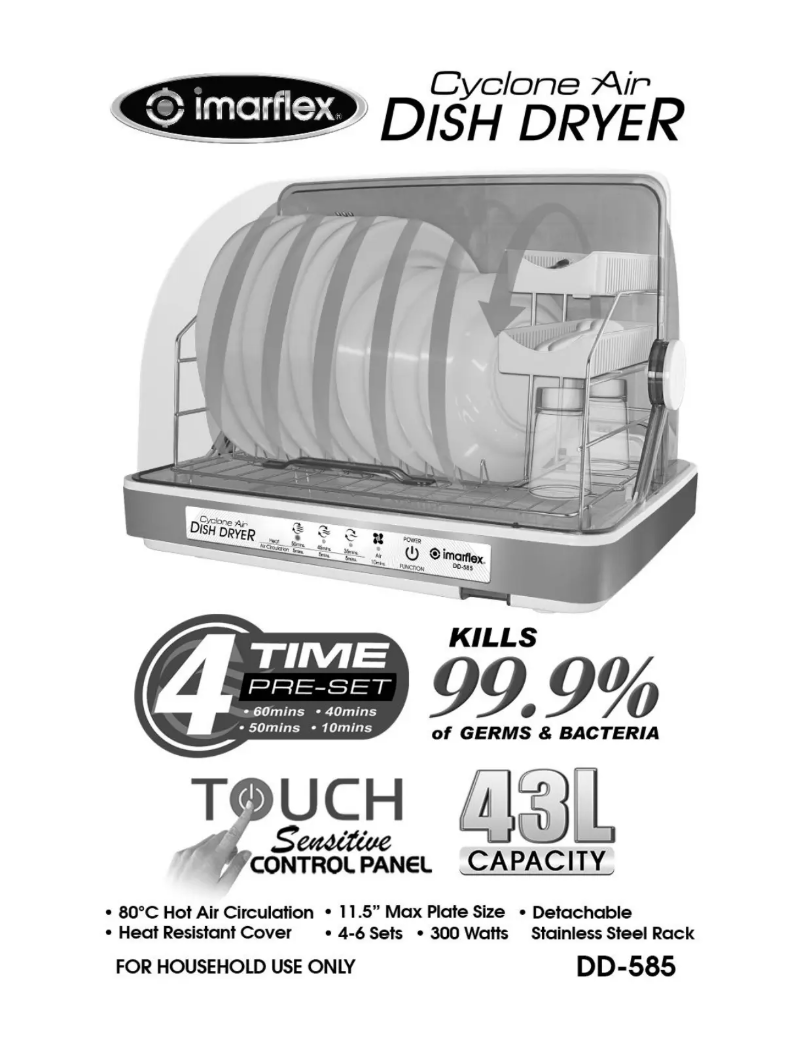 Page 1 of the manual User Manual Imarflex Cyclone Air Dish Dryer DD-585