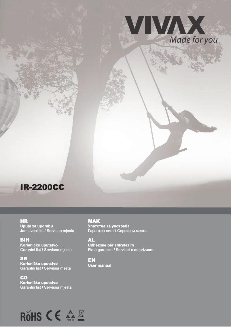 Page 1 de la notice Fiche technique Vivax IR-2200CC