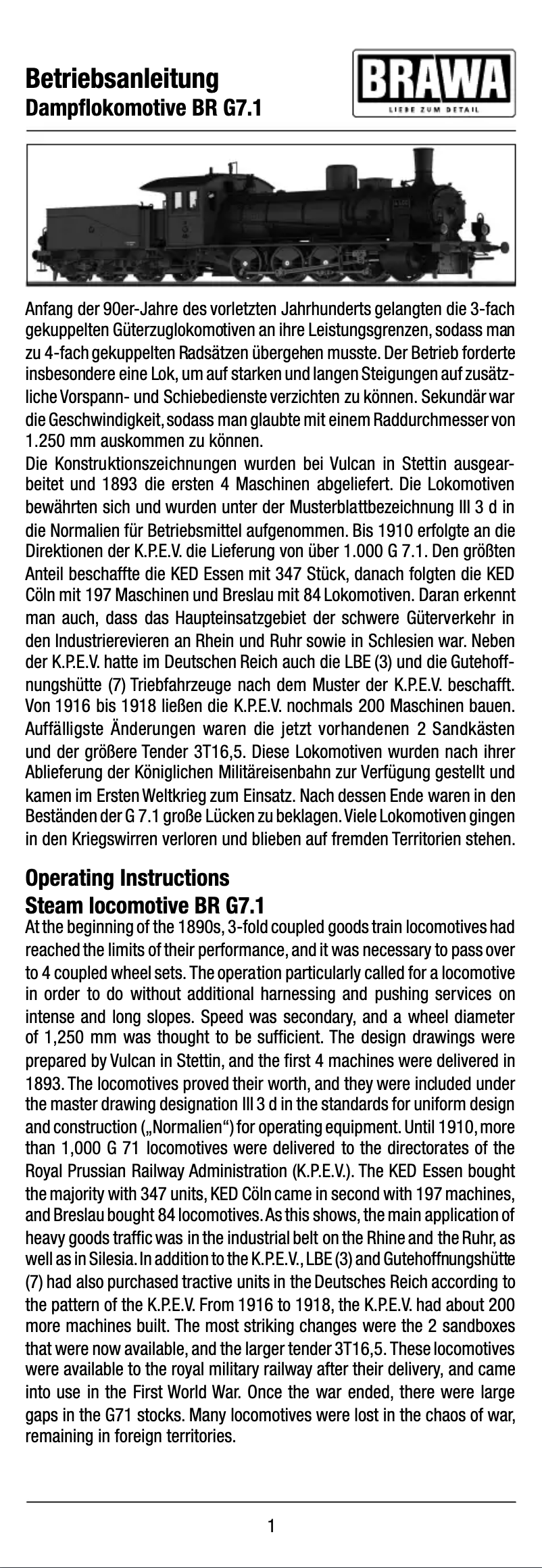 Image de la première page du manuel de l'appareil 40724 BR G7.1