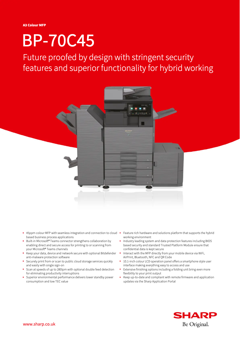 Image de la première page du manuel de l'appareil BP-70C45