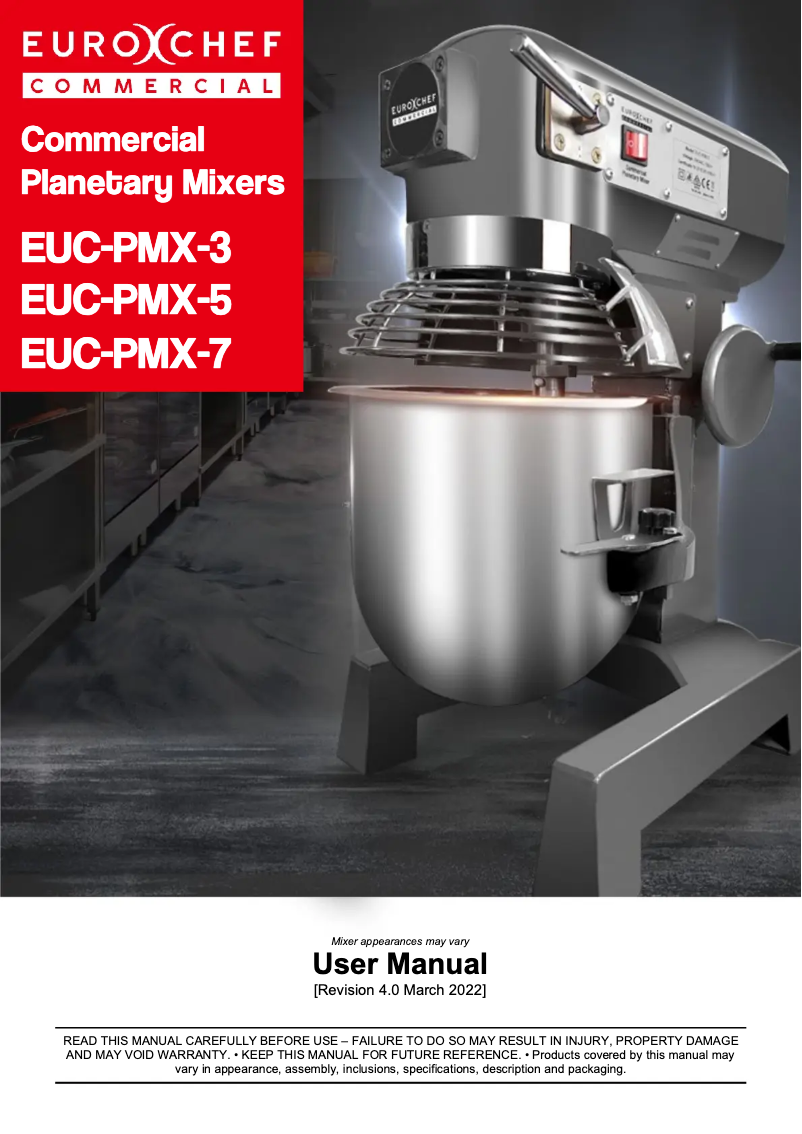 Image de la première page du manuel de l'appareil EUC-PMX-3